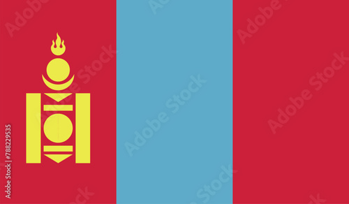 Illustration of the flag of Mongolia country