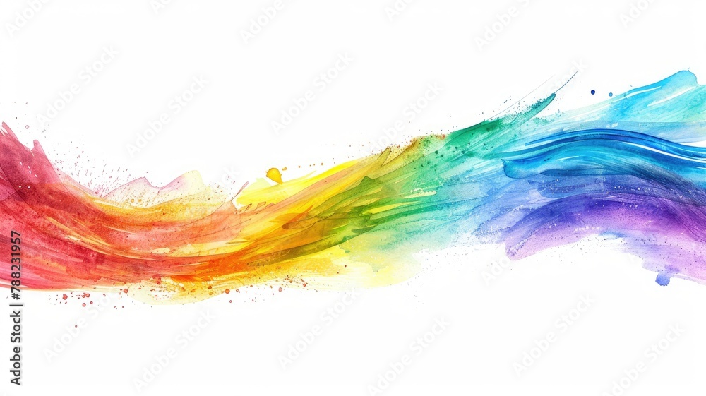 Colorful rainbow watercolor splashes.