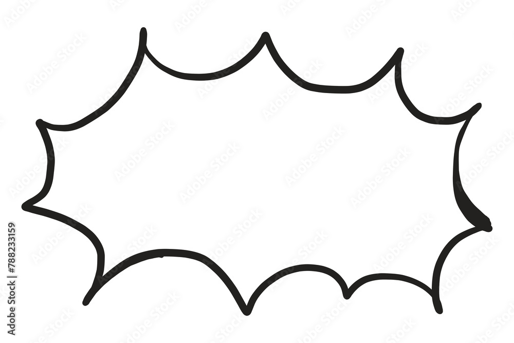 Shout png speech bubble, doodle digital sticker in transparent background