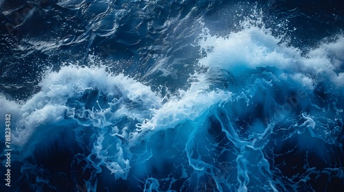 Rhythmic Azure Surge: Ocean's Minimalist Symphony. Concept Ocean Photography, Minimalist Style, Blue Aesthetics, Natural Elements, Serene Seascapes