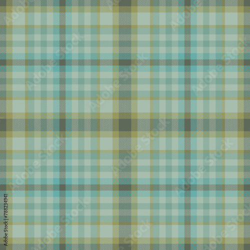 Plaid seamless pattern in green. Check fabric texture. Vector textile print.