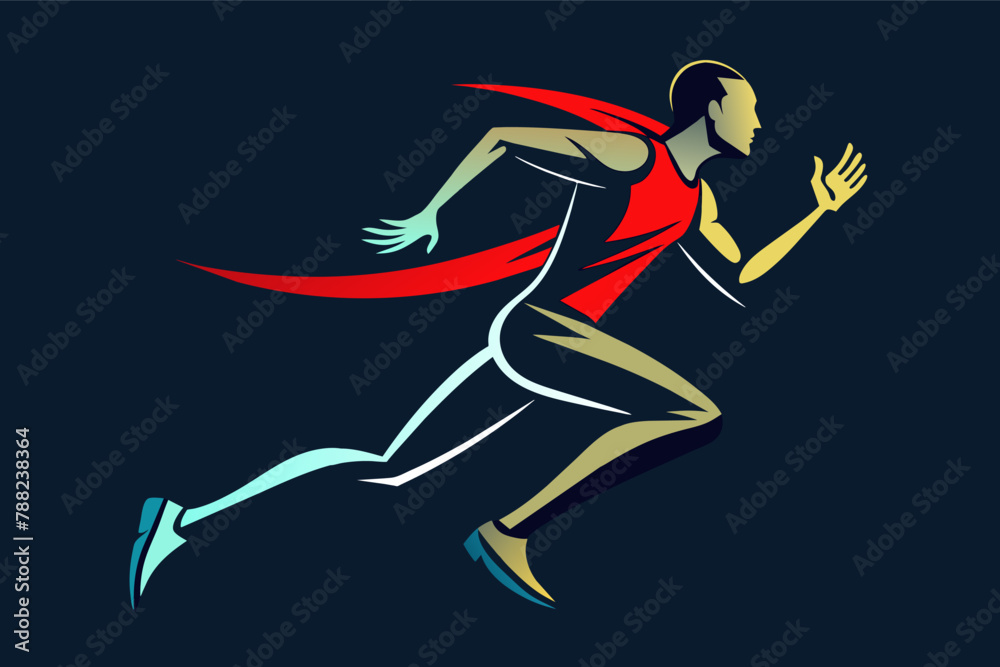 A sleek and modern stylized runner silhouette
