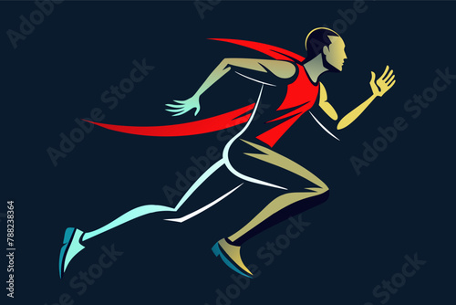 A sleek and modern stylized runner silhouette