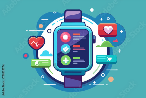 A sleek smartwatch displaying health and fitness data