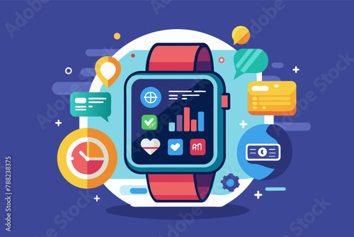 A sleek smartwatch displaying health and fitness data