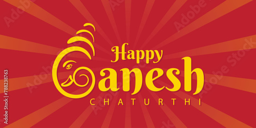 Happy Ganesh Chaturthi creative calligraphy banner design for indian festival ganesh chaturthi