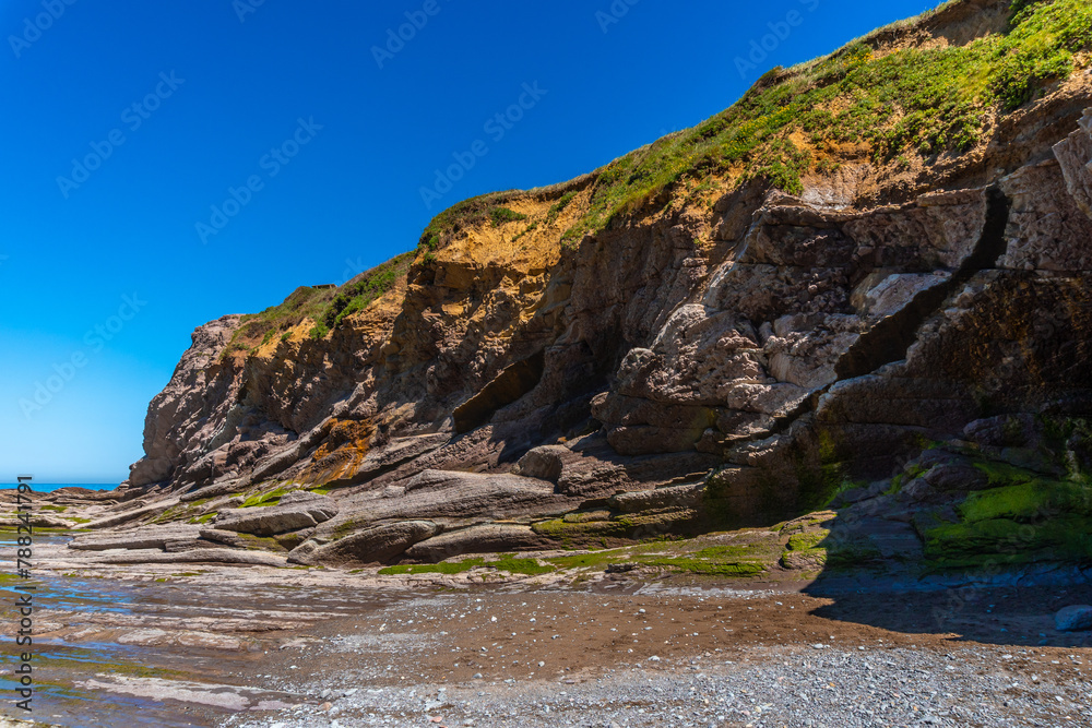Cala Algorri with a coastal landscape in the flysch of Zumaia, Gipuzkoa. Basque Country Cala Algorri with a coastal landscape in the flysch of Zumaia, Gipuzkoa. Basque Country