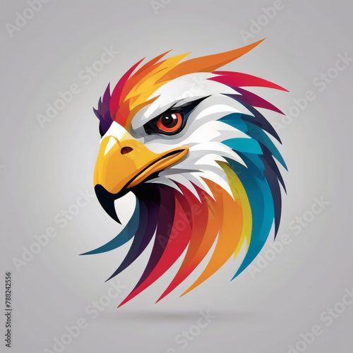 colorful abstract eagle head icon