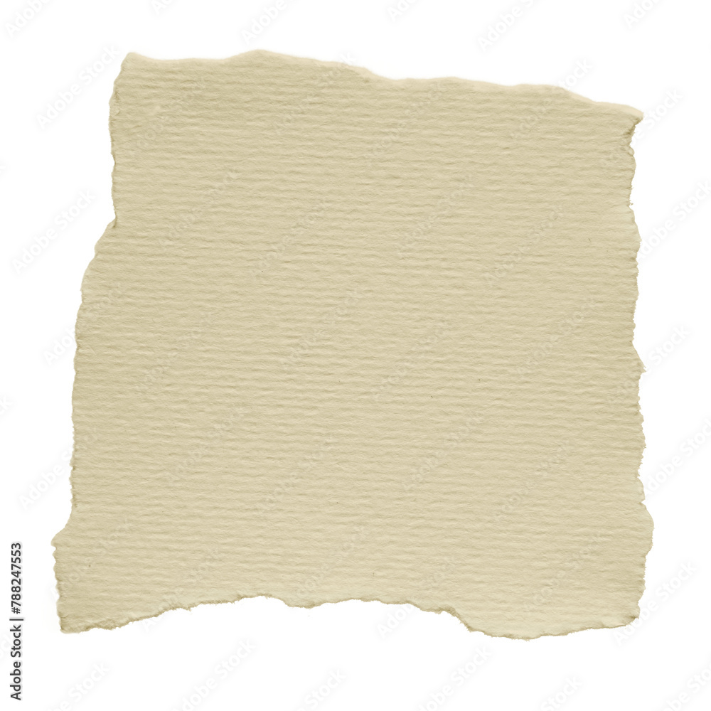 Kraft ripped paper png cut out square collage element on transparent background