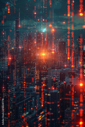 Innovative visualization of AI through glowing neural networks over a cityscape, symbolizing advanced technology and connectivity. © ChubbyCat