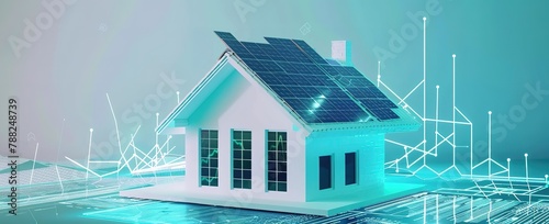 Eco-friendly smart home with solar panels and energy efficiency graphs: a vision for a sustainable lifestyle