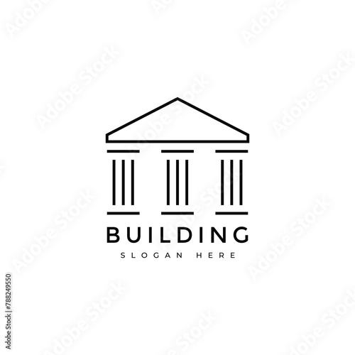 building law minimalist logo design graphic vector