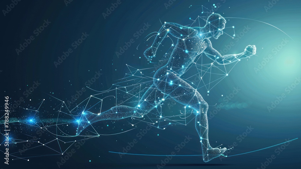 A running man. The technique of the hands when moving. Healthy lifestyle. AI generated A running man. The technique of the hands when moving. Healthy lifestyle. AI generated