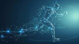 A running man. The technique of the hands when moving. Healthy lifestyle. AI generated