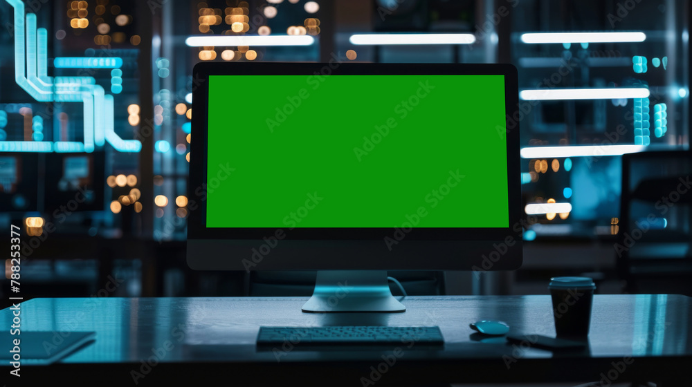 Green screen in an AI analysis room on computer screens in a large high-tech data center. The concept of web services, machine learning, cybersecurity 41 Green screen in an AI analysis room on computer screens in a large high-tech data center. The concept of web services, machine learning, cybersecurity 41