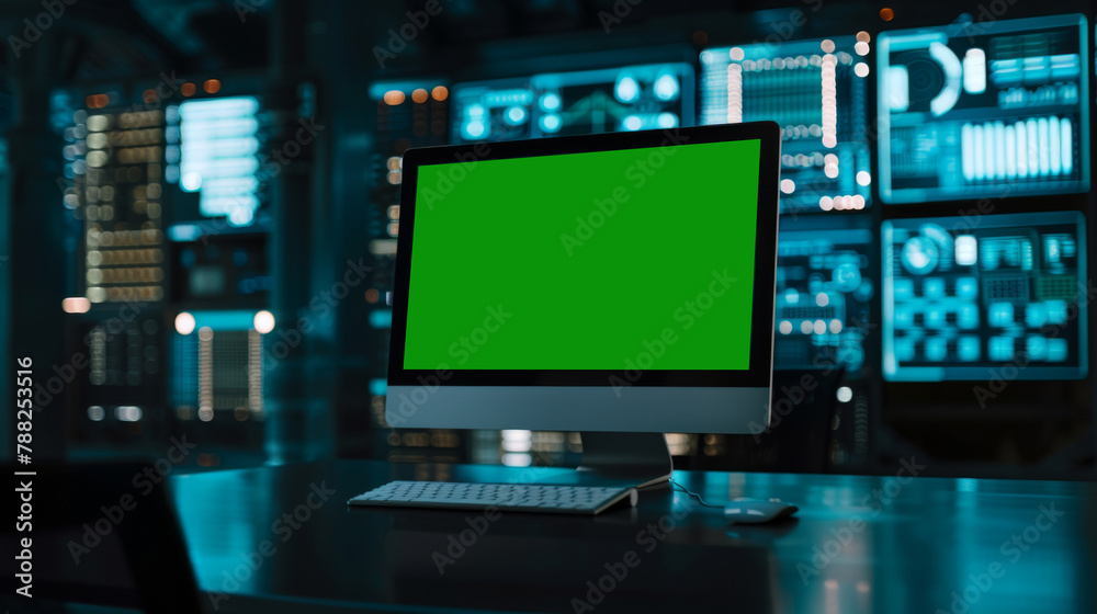Green screen in an AI analysis room on computer screens in a large high-tech data center. The concept of web services, machine learning, cybersecurity 41 Green screen in an AI analysis room on computer screens in a large high-tech data center. The concept of web services, machine learning, cybersecurity 41