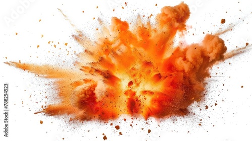 Fiery Explosion Illustration with Dramatic Energy Burst