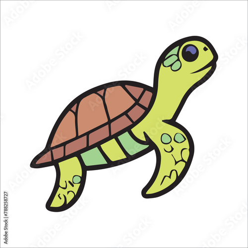turtle animal Line filled illustration can be used for logos