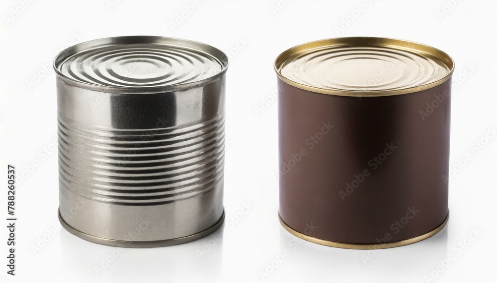empty mock up metal tin can isolated on white background empty mock up metal tin can isolated on white background