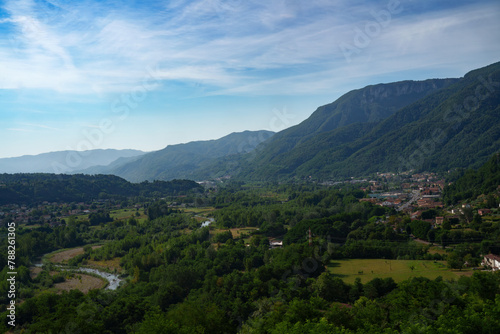 Summer landscape along the road from Bagni di Lucca to Castelnuovo Garfagnana  Tuscany
