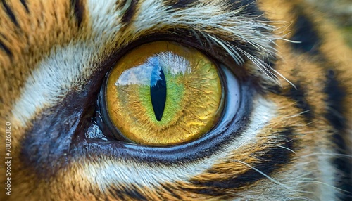 close-up image  the piercing gaze of a tiger s eye commands attention