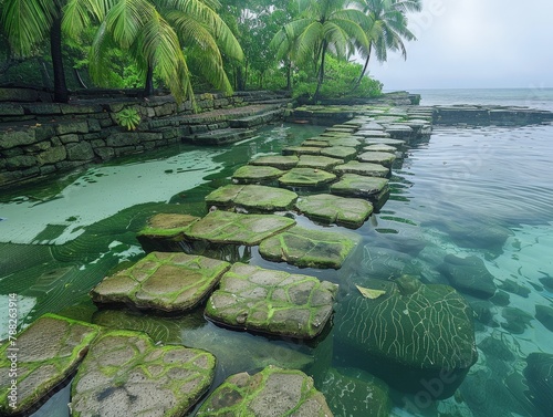 Nan Madol, a ceremonial center built on artificial islands in Micronesia photo