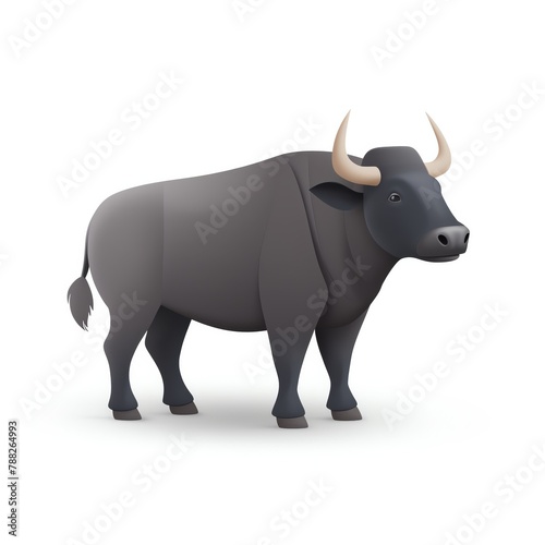 Cape Buffalo  diversity of wildlife in Africa. cartoon  flat design