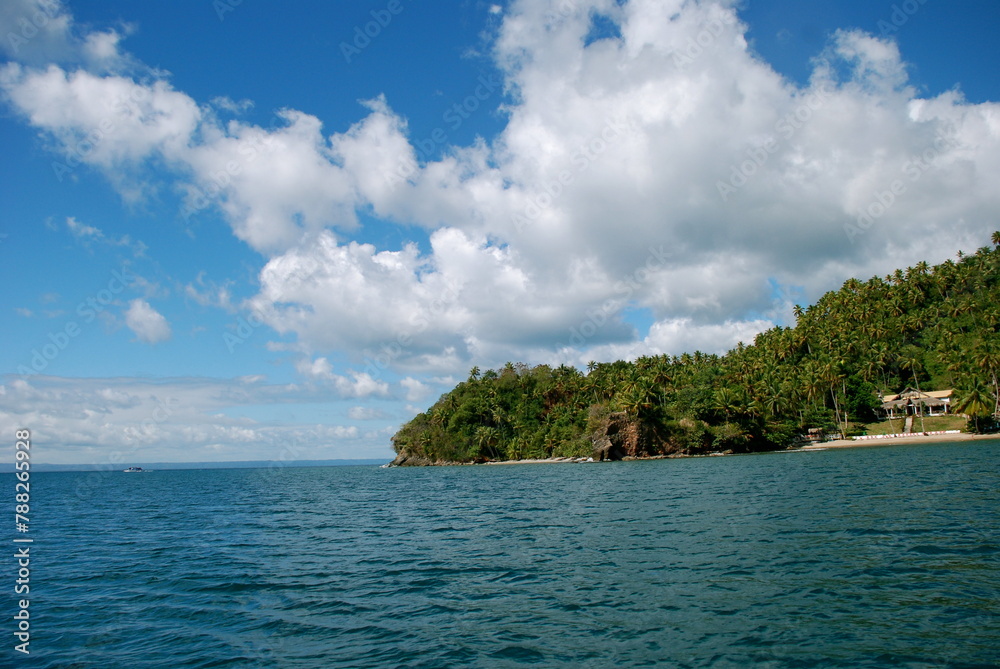 Green island in the ocean, stunning seascape Green island in the ocean, stunning seascape