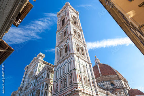 Giotto's Campanile or Bell , part of  Florence Cathedral on the Piazza del Duomo in Florence, Tuscany, Italy photo
