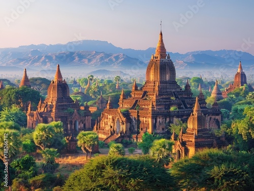 Temples of Bagan in Myanmar, a Buddhist site © mozzang