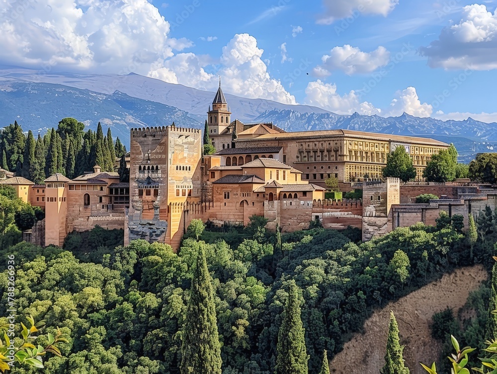 The Alhambra, Moorish citadel in Granada, Spain