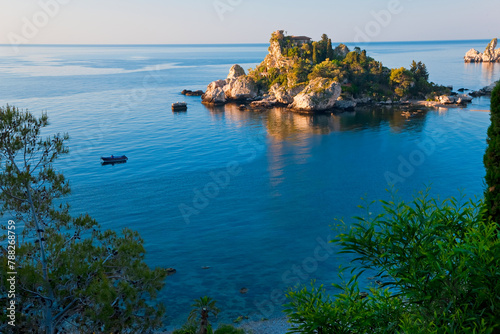 View of Isola Bella island, Taormina, Sicily, Italy