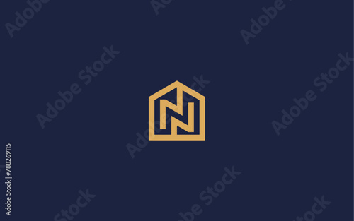 letter n with house logo icon design vector design template inspiration photo