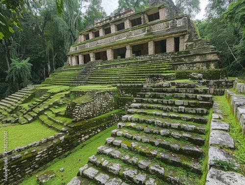 Yaxchil?n, a classic Mayan city on the Usumacinta River in Mexico photo