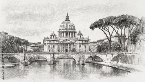 colosseum city wallpaper texted rome city italy Colosseum in Rome, Italy. Black black pencil artistic drawing, on white background