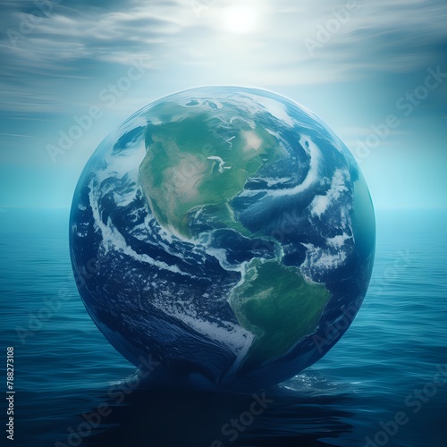earth in the ocean, world ocean day, earth day concept