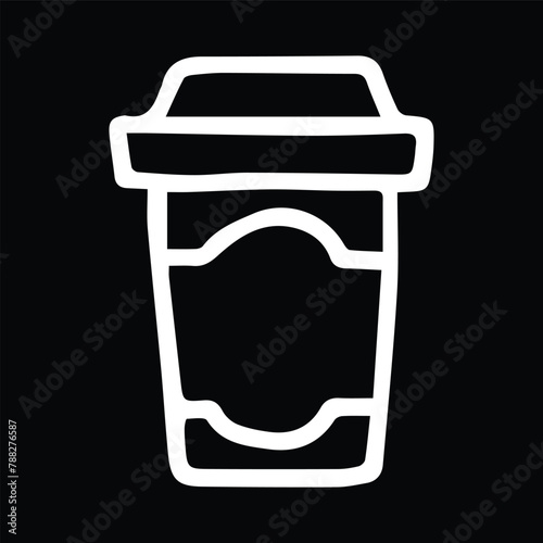 plastic coffee cup icon outline