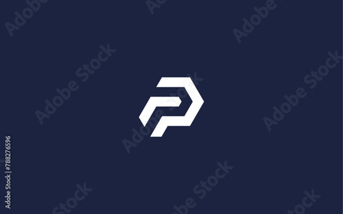 letter p with hexagon logo icon design vector design template inspiration