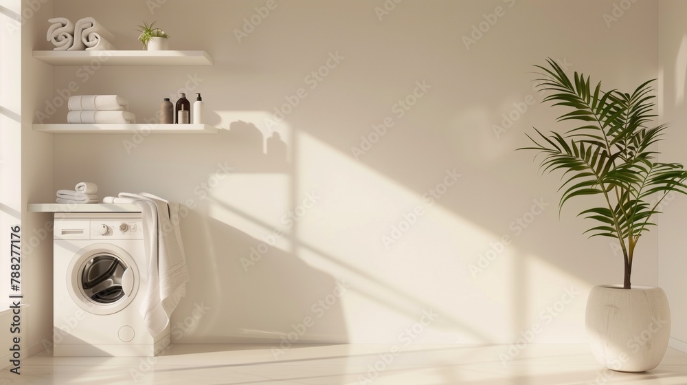 A white wall with a white washer and dryer on it A white wall with a white washer and dryer on it