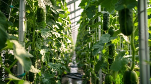 Cucumbers that grow plump and healthy in the controlled environment of a hydroponic farm
