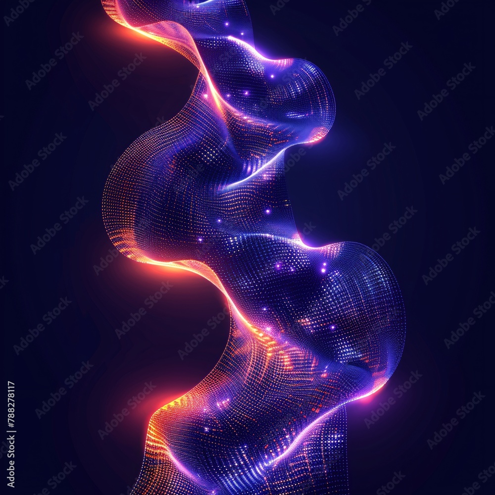 Naklejka premium wallpaper of Purple DNA organic form on a black background