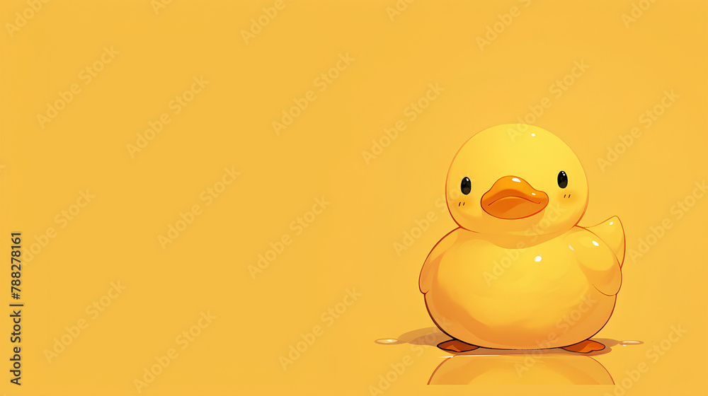 illustration of a yellow toy duck. sticker. cute duck toy on color background illustration of a yellow toy duck. sticker. cute duck toy on color background
