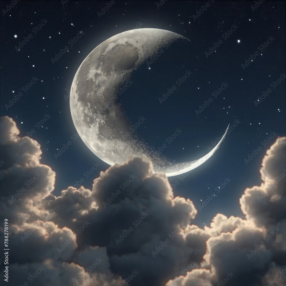 Moonlit Serenade: The Celestial Dance of the Enigmatic Moon in the Midnight Sky Moonlit Serenade: The Celestial Dance of the Enigmatic Moon in the Midnight Sky