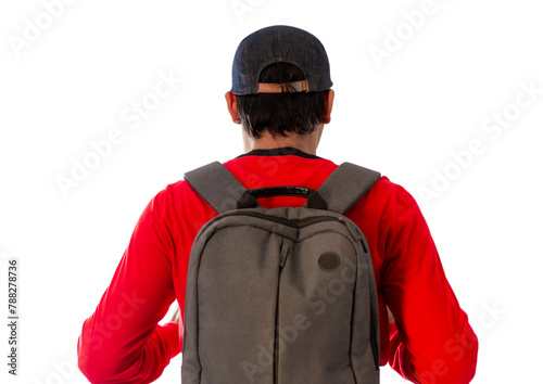 Tourist and Tourism, And Travel Concept, Tourist carrying bags to go sightseeing, Isolated