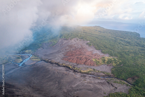 Volcanic eruption, Mount Yasur, Vanuatu Island. This volcano is one of popular tourist destinations. © romankrykh