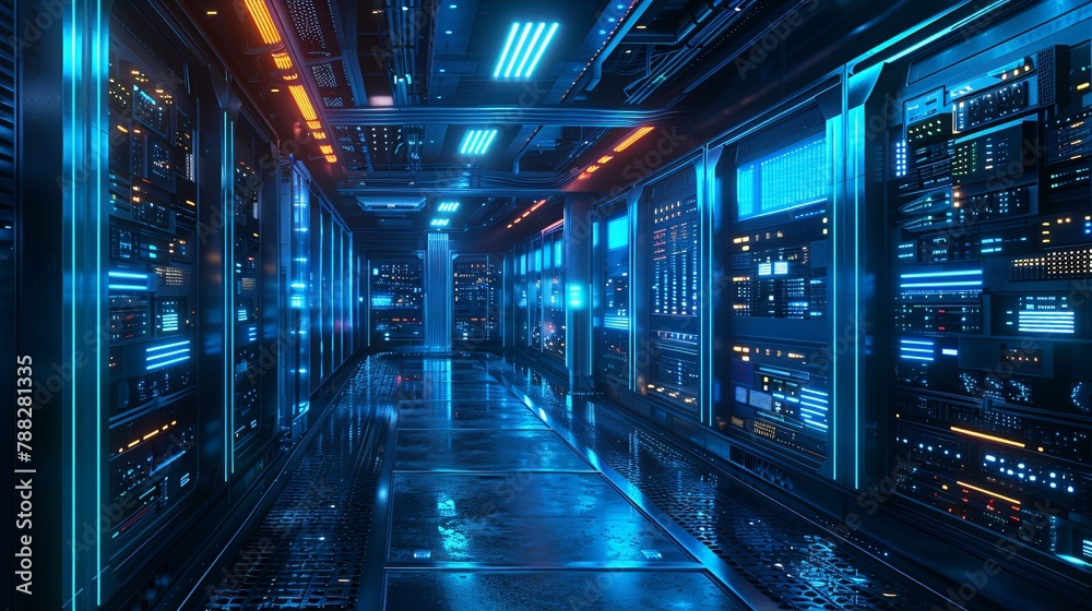 Futuristic Sci-fi Server Room