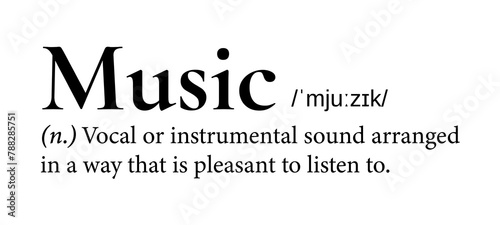 Music png dictionary word sticker, transparent background