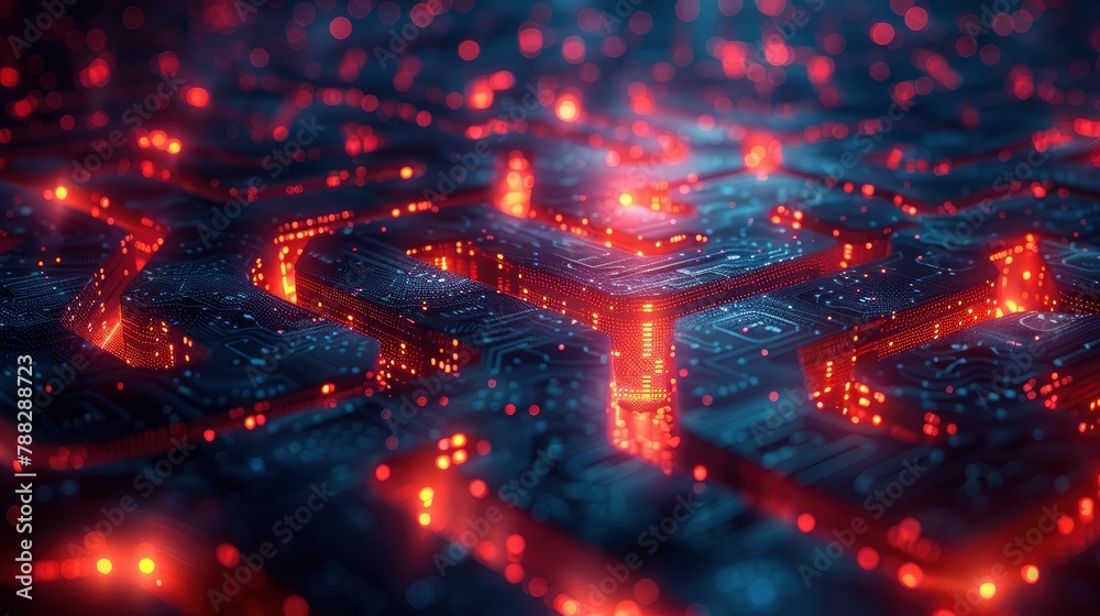 A digital labyrinth with interconnected pathways symbolizing the complexity of network infrastructurephoto illustration A digital labyrinth with interconnected pathways symbolizing the complexity of network infrastructurephoto illustration