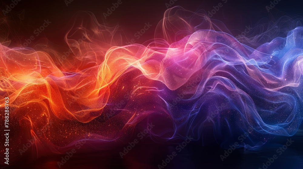 Abstract patterns of light and color symbolizing the flow of information through digital networksimage