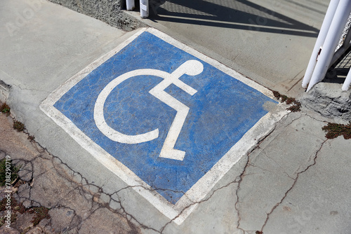 wheelchair ramp with accessibility symbol